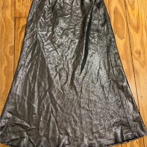 LOFT Shimmering Charcoal A-Line Skirt